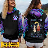 Personalized I Love You To The Moon And Back Dog Mom Hoodie 3D Printed LVA231556