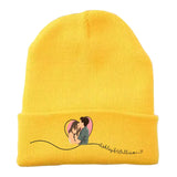 Personalized Upload Your Photo Couple Custom Name Embroidered Beanie Printed VQ231557