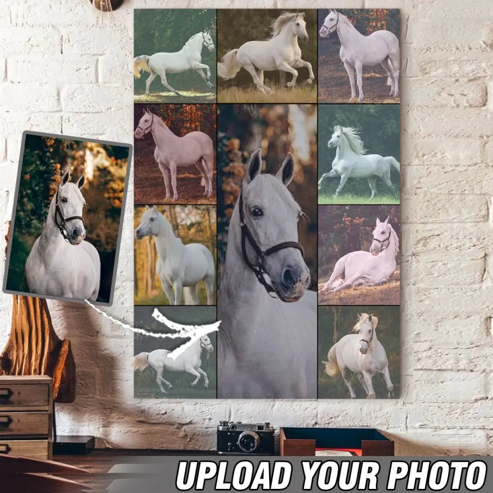 Personalized Upload Your Horse Photo Horse Lovers Gift Canvas Printed LAHVQ231568