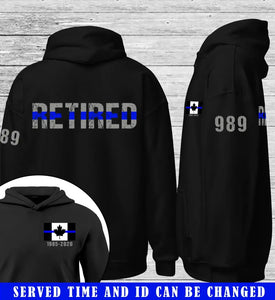 Personalized Thin Blue Line Retired Canadian Police Officer Custom ID Hoodie 2D Printed QTKVH231578