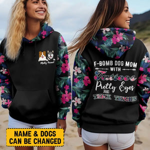 Personalized F-Bomb Dog Mom With Tatoos Pretty Eyes And Thick Things Dog Lovers Gift Hoodie 3D Printed LVA231597