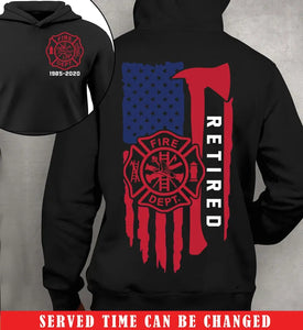 Personalized Retired US Firefighter Officer Custom TimeHoodie 2D Printed KVH1609