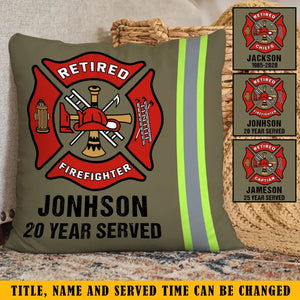 Personalized US Retired Firefighter Pillow Printed QTKH1611