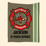 Personalized Retired Firefighter Sherpa or Fleece Blanket Printed QTKH1614