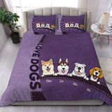 Personalized Love Dogs Custom Name Bedding Set Printed HN231628