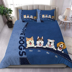 Personalized Love Dogs Custom Name Bedding Set Printed HN231628