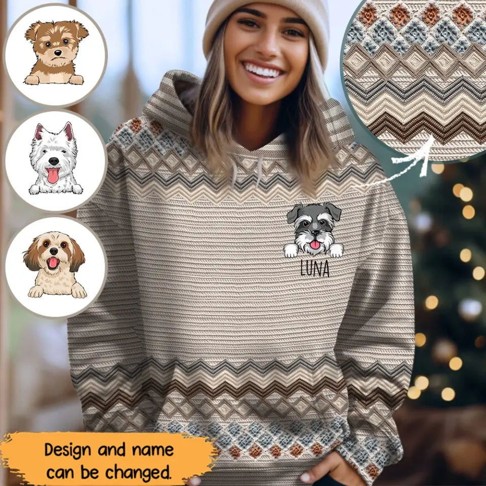 Personalized Dog Mom Dog Lovers Gift Knitting Hoodie 3D Printed HN231639