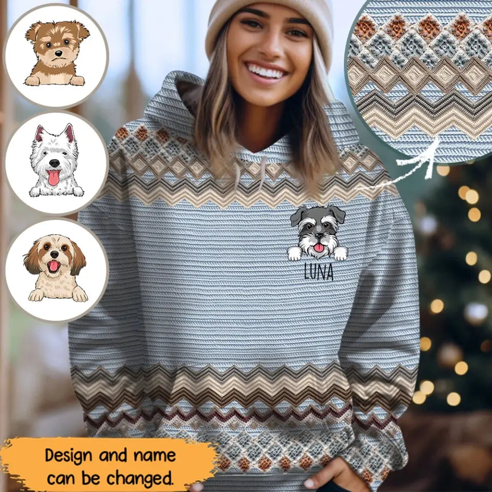 Personalized Dog Mom Dog Lovers Gift Knitting Hoodie 3D Printed HN231639