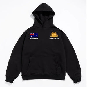 Personalized Australian Veteran Custom Name & Time Hoodie 2D Printed KVH231647