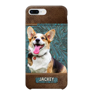 Personalized Upload Your Dog Photo Leather Phonecase Printed 23MAR-HQ16