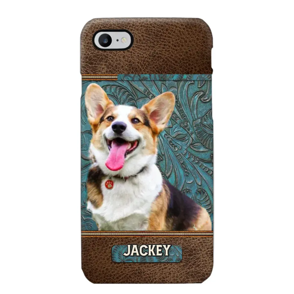 Personalized Upload Your Dog Photo Leather Phonecase Printed 23MAR-HQ16