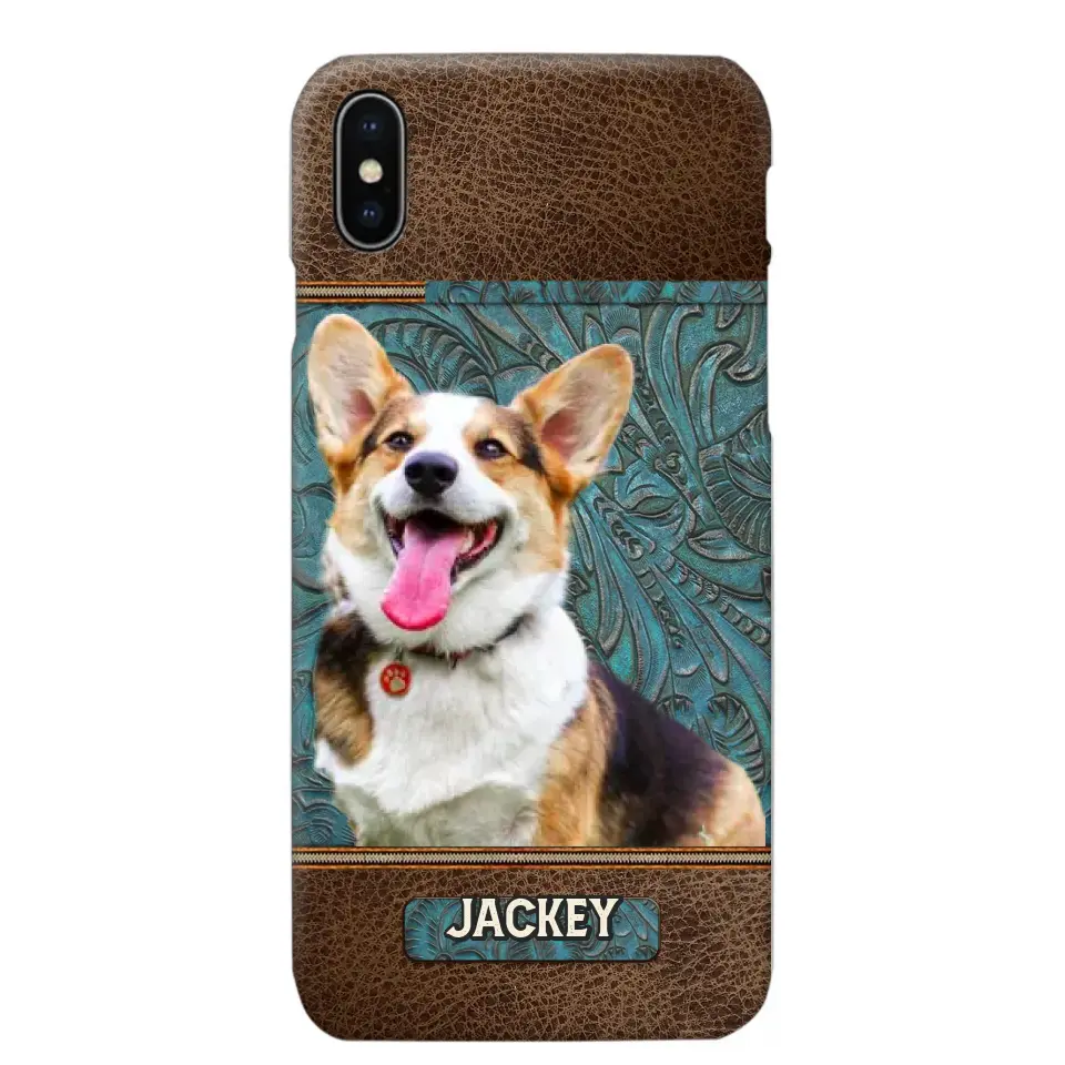 Personalized Upload Your Dog Photo Leather Phonecase Printed 23MAR-HQ16