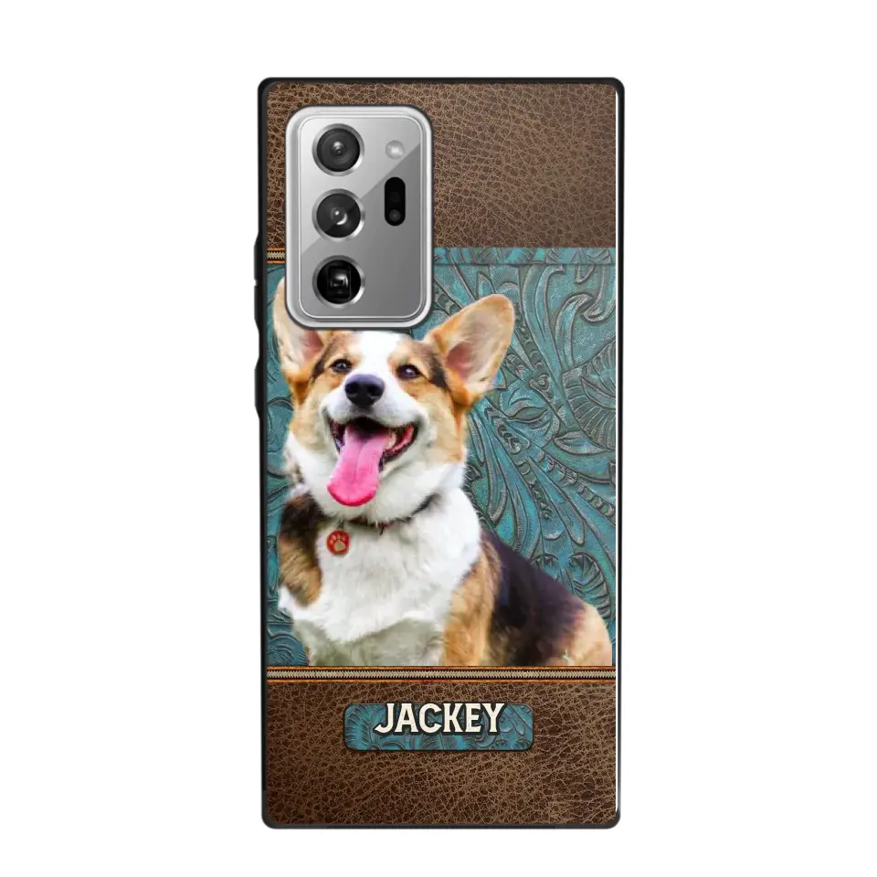 Personalized Upload Your Dog Photo Leather Phonecase Printed 23MAR-HQ16