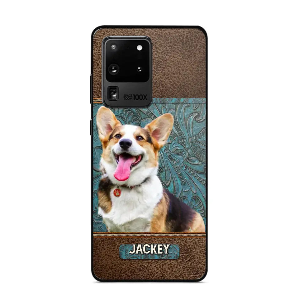 Personalized Upload Your Dog Photo Leather Phonecase Printed 23MAR-HQ16