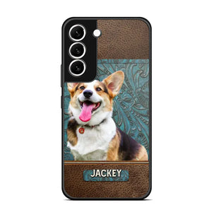 Personalized Upload Your Dog Photo Leather Phonecase Printed 23MAR-HQ16