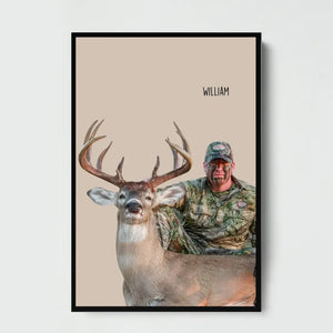 Personalized Upload Your Deer Photo Custom Name Poster Printed KVH231652