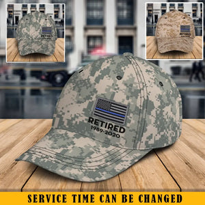 Personalized US Thin Blue Line Camo Cap QTKH1663