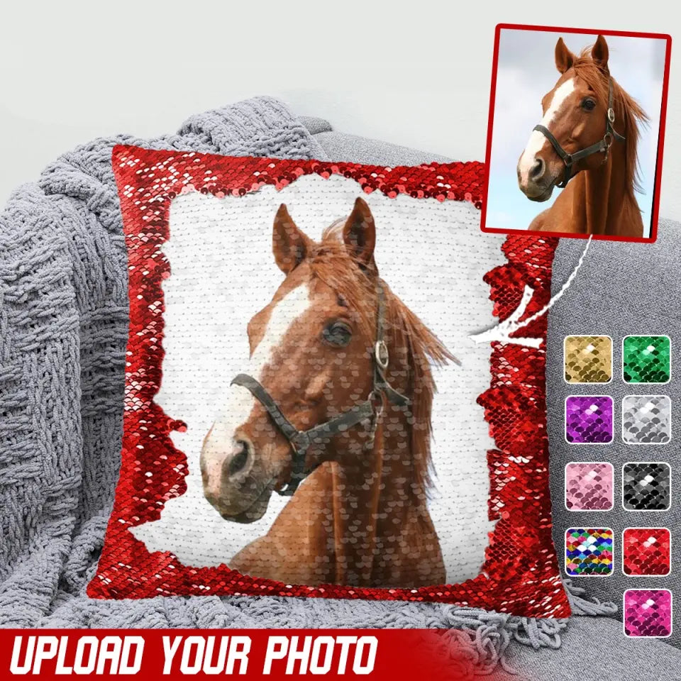 Personalized Upload Your Horse Photo Seguin Pillow Printed VQ231666