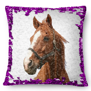 Personalized Upload Your Horse Photo Seguin Pillow Printed VQ231666