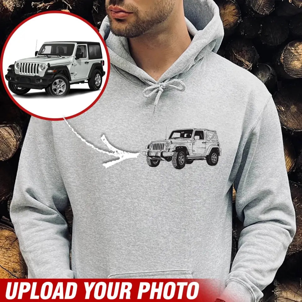 Personalized Upload Your Jeep Photo Hoodie 2D Printed VQ231681