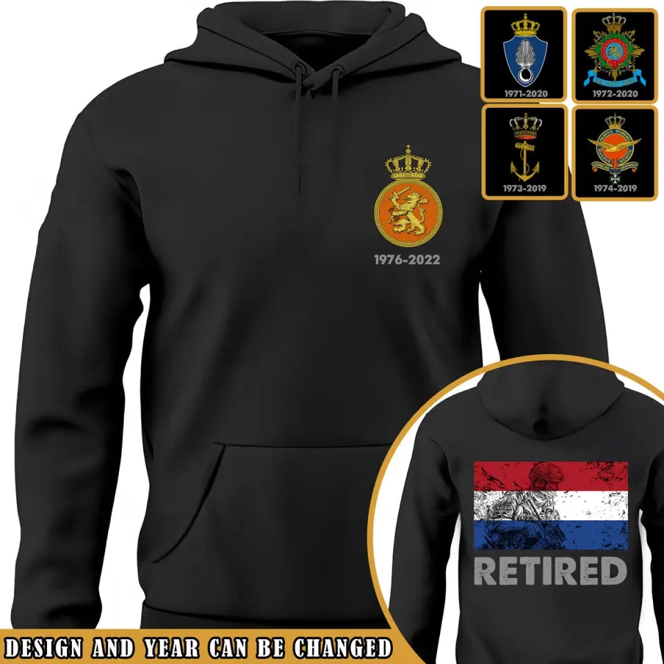 Personalized Retired Netherlands Veteran Custom Time Hoodie 2D Printed VQ231675