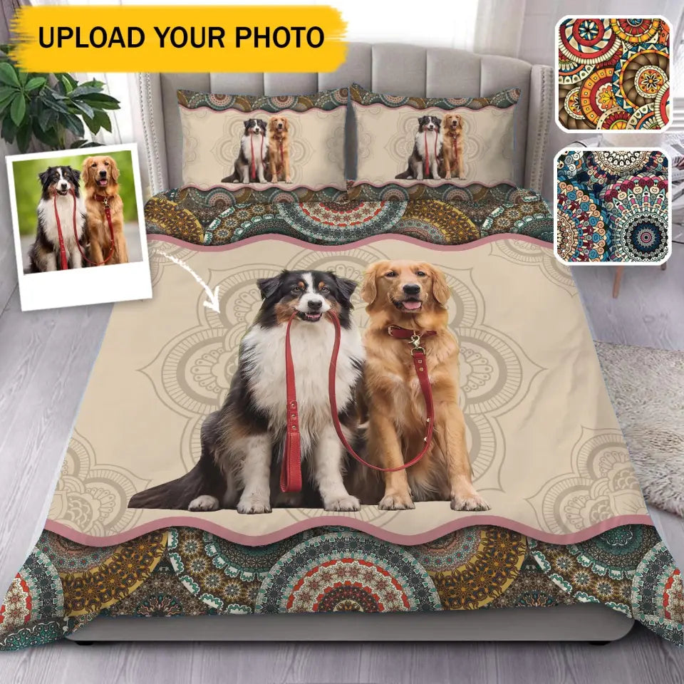 Personalized Upload Your Dog Photo Dog Lovers Gift Bedding Set Printed LVA231701