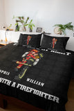 Personalized Feel Safe At Night Sleep With A Firefighter Couple Firefighter Bedding Set Printed KVH231729