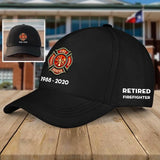 Personalized Retired Firefighter Black Cap QTKH1740