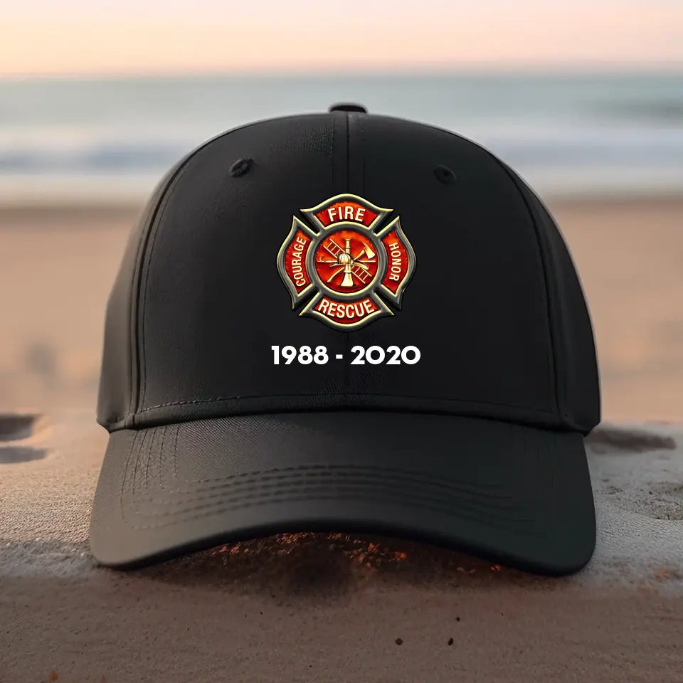 Personalized Retired Firefighter Black Cap QTKH1740