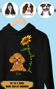 Personalized You Are My Sunshine Sunflower Dog Mom Dog Lovers Gift Hoodie 2D Printed HN231748