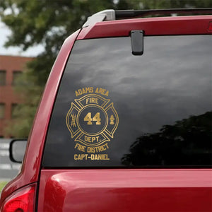 Personalized Firefighter Custom Department And Name Decal Printed QTHN1754