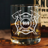 Personalized Firefighter Custom Name & ID Whiskey Glass Printed KVH2408