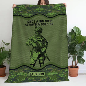 Personalized Once A Soldier Always A Soldier Canadian Veteran Sherpa or Fleece Blanket Printed KVH2420