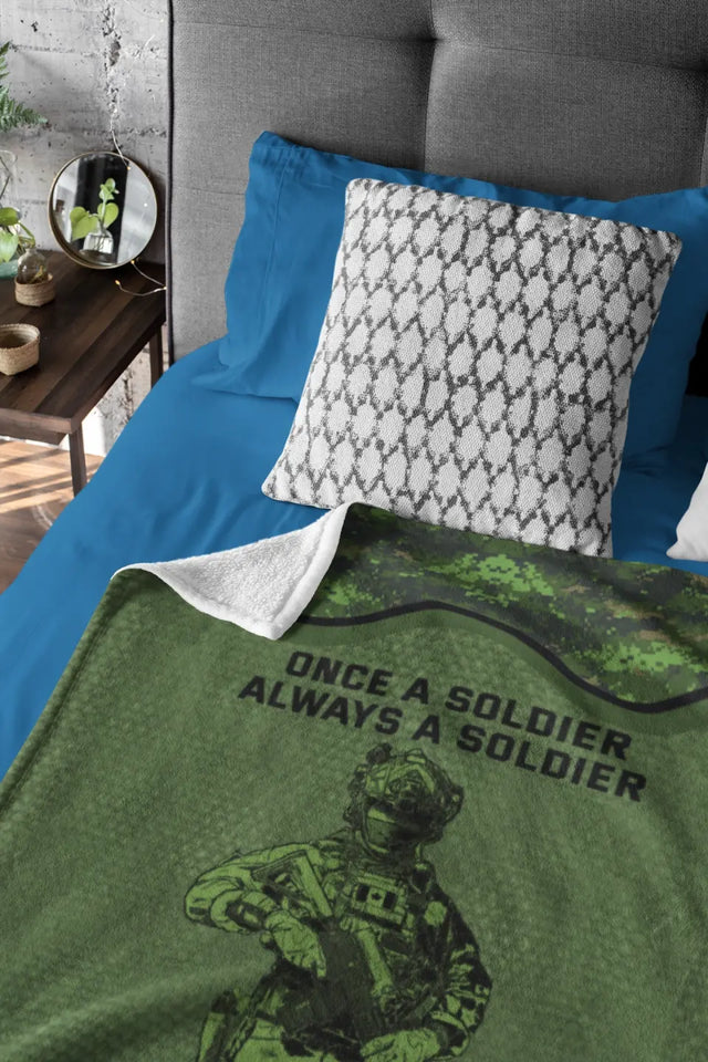 Personalized Once A Soldier Always A Soldier Canadian Veteran Sherpa or Fleece Blanket Printed KVH2420