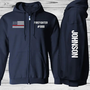 Personalized US Firefighter Retired Officer Zip Hoodie 2D Printed QTLVA2438