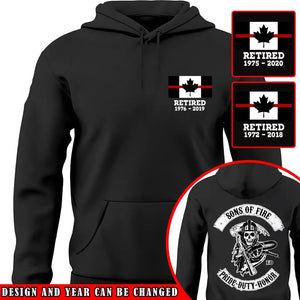 Personalized Canada Retired Firefighter Custom Time Hoodie 2D Printed QTVQ2433