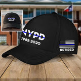 Personalized US Police Custom Time Flag Black Cap KVH2440