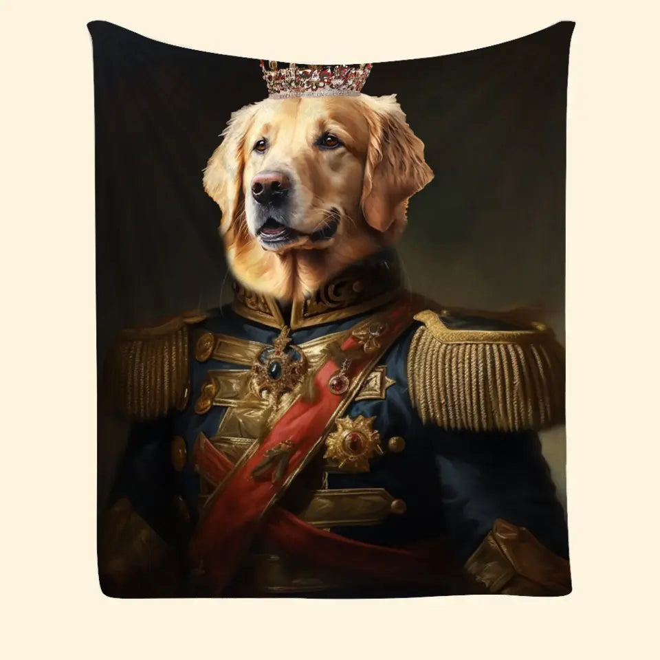 Personalized  Upload Your Dog Photo Royal Dog Lovers Gift Sherpa or Fleece Blanket Printed VQ2439