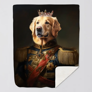 Personalized  Upload Your Dog Photo Royal Dog Lovers Gift Sherpa or Fleece Blanket Printed VQ2439