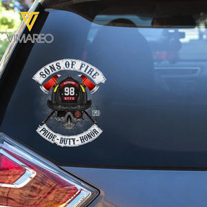 Personalized Sons Of Fire Pride Duty Honor Firefighter Decal Printed LAHVQ2462