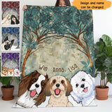 Personalized Dog Forest Dog Lovers Gift Sherpa or Fleece Blanket Printed HN2468