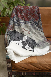 Personalized Dog Forest Dog Lovers Gift Sherpa or Fleece Blanket Printed HN2468