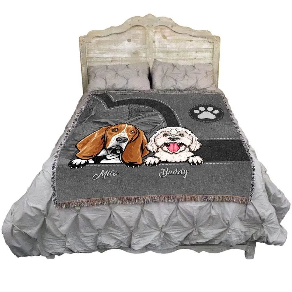 Personalized Dog Mom Dog Dad Dog Lovers Gift Woven Blanket Printed HN2472