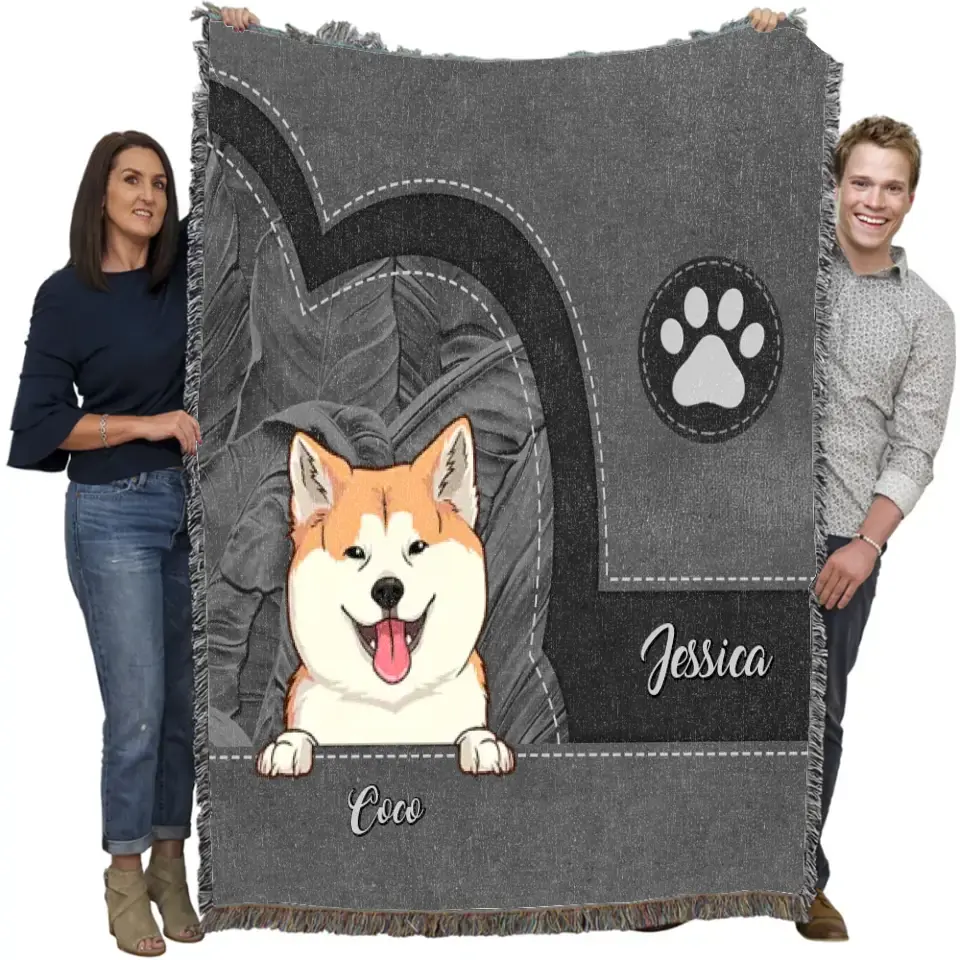 Personalized Dog Mom Dog Dad Dog Lovers Gift Woven Blanket Printed HN2472