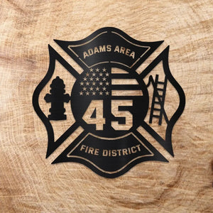 Personalized US Firefighter Fire District Custom ID & Department Metal Sign Printed HN2477