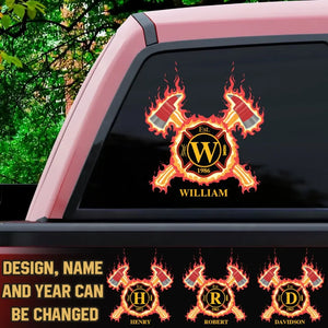 Personalized Firefighter Custom Name & Time Decal Printed QTVQ2490