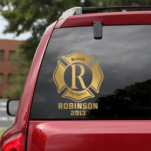 Personalized Retired Firefighter Decal Printed LAHHN2489