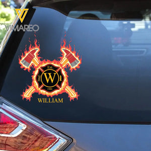 Personalized Firefighter Custom Name & Time Decal Printed QTVQ2490