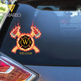 Personalized Firefighter Custom Name & Time Decal Printed QTVQ2490