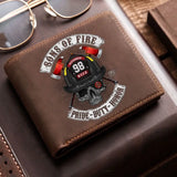 Personalized Sons Of Fire Pride Duty Honor Firefighter Custom Name & ID Leather Wallet LAHVQ24101